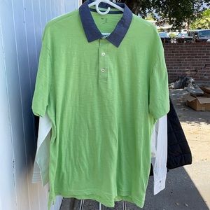 Gap lime green with denim collar polo